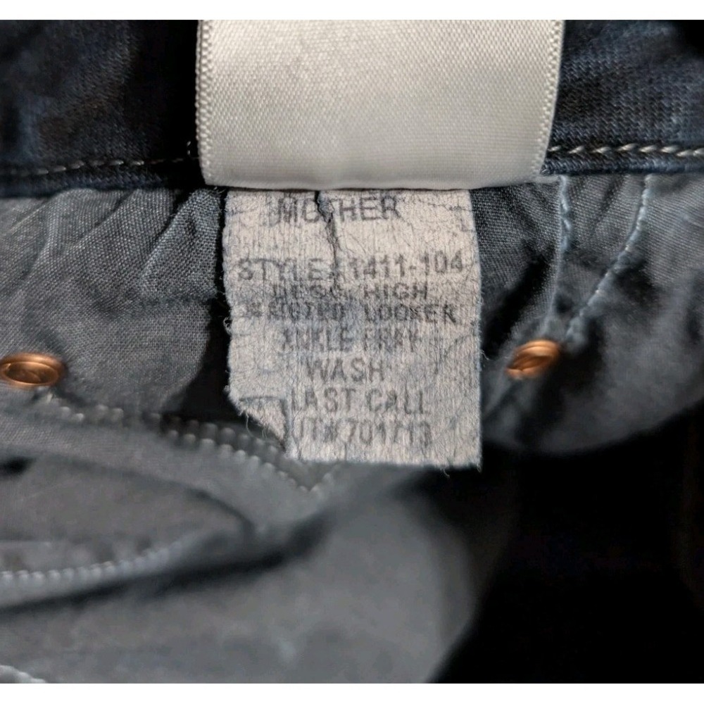 Mother The High Waisted Looker Ankle Fray Jeans Women's 33 Dark Wash Skinny - Picture 4 of 11